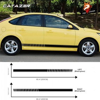 Car Sticker Auto Side Car Sticker Car Racing flags Stripe Lower Door Panel Decal for Foucs Vinyl Side Sticker